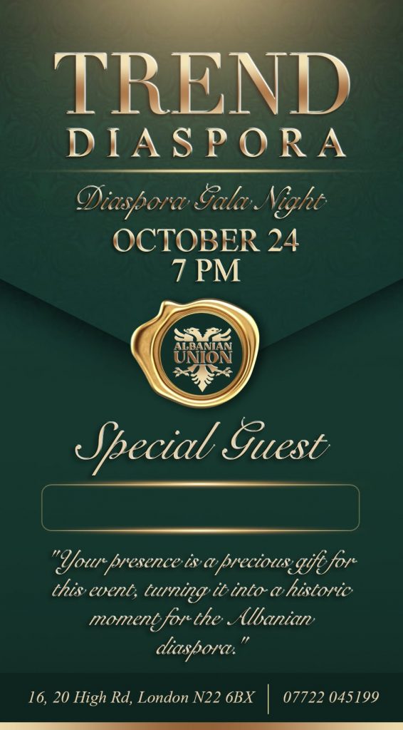 “Trend Diaspora – Gala Night” – 24 Tetor në Londër