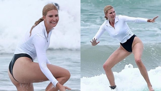 Ivanka Trump “pushton” plazhin e Kosta Rikës, por dallgët i prishin planet, humb ekuilibrin dhe…